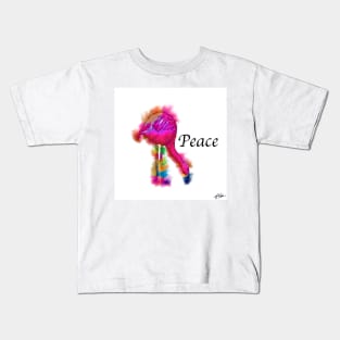 Peace - Neck To The Ground Abstract Flamingo Kids T-Shirt